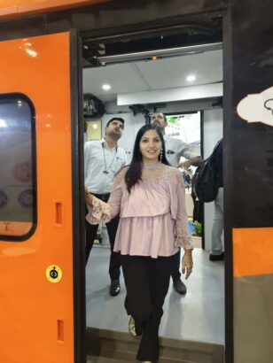 Entering Vande Bharat train Model